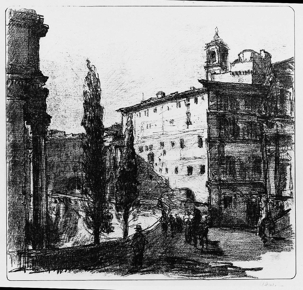 Veduta delle pendici del Campidoglio dalla terrazza del carcere Mamertino - Gabinetto Disegni e Stampe degli Uffizi, Firenze